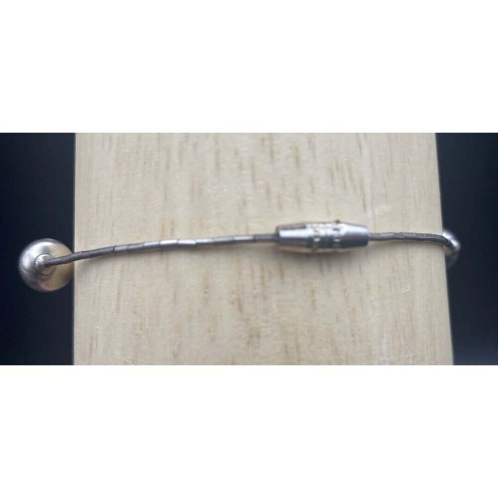 SW Bracelet Liquid Silver Tested 925 Sterling 7.5' 3g Vintage Bead Unisex Barrel - Picture 7 of 13